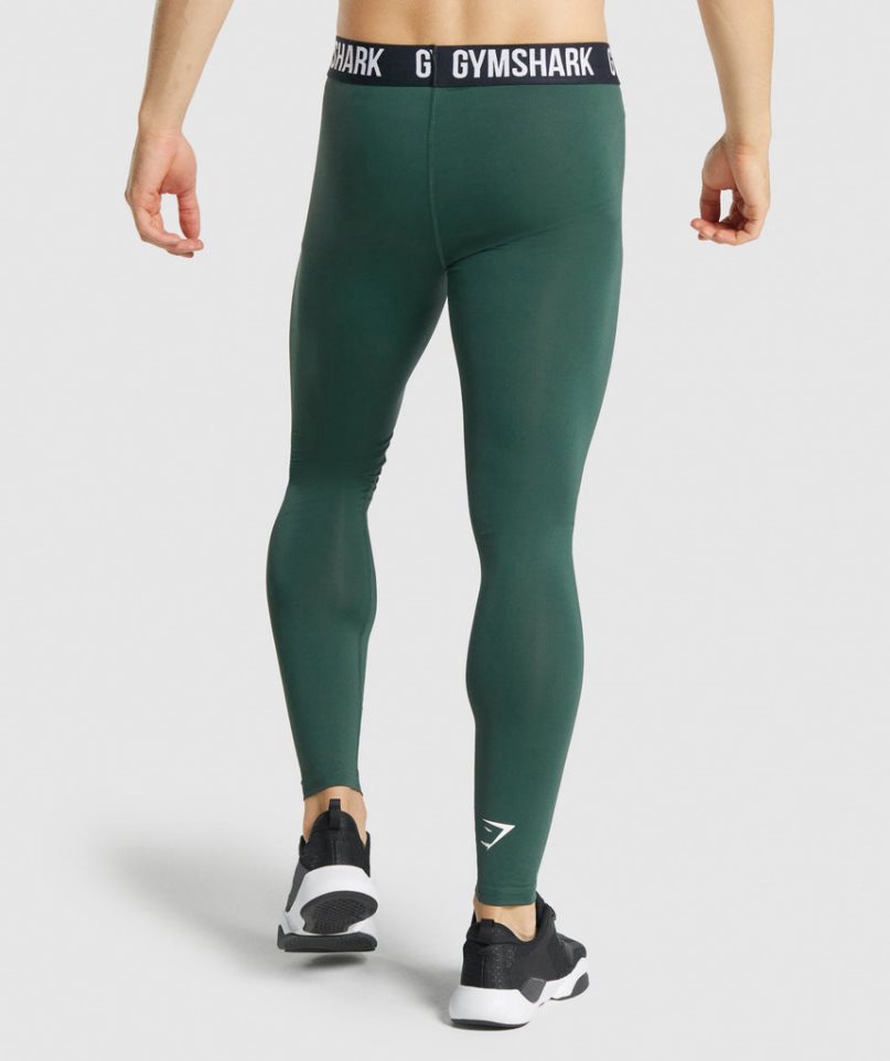 Men's Gymshark Element Baselayer Leggings Dark Green | NZ 4TINVW